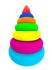 Baby, kids colorful pyramid toy isolated on white background