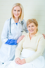 Professional nurse taking care of a patient 