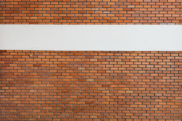 design of brick wall background with cement white line