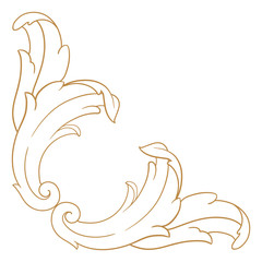 Vintage baroque frame engraving scroll ornament