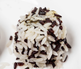 White and black rice.