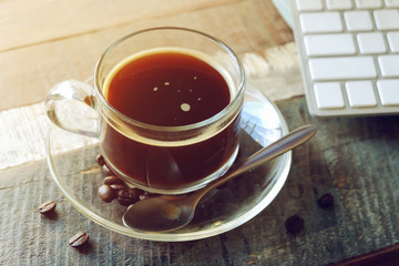 coffee break on table work office