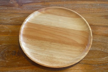 The wooden plate  on  vintage  background