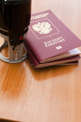 Passports on a table