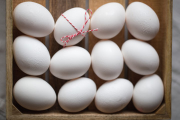 chicken eggs. Christmas concept background for Christmas cards. selective Focus