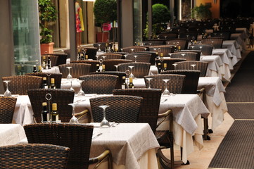 Leeres eingedecktes Restaurant