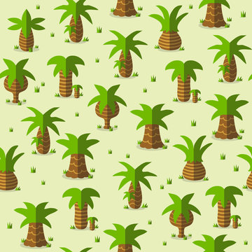 Vector trees seamless pattern background