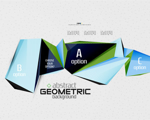 Abstract info banner with options, geometric paper style