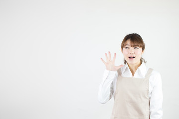 エプロン(白バック)