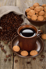 Amaretti cookies with coffee