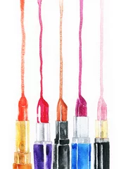 Gardinen lipsticks. fashion watercolor background © Anna Ismagilova