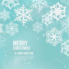 Fototapeta premium Abstract Christmas card with snowflakes. Vector.