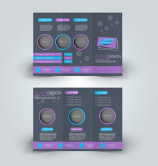 Brochure design template. Abstract background. for business, education, advertisement. Trifold booklet editable printable vector illustration.  Blue and purple color.