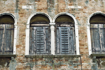 ancient windows wall