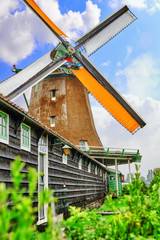 Unique old, authentic, real working windmills in the suburbs of