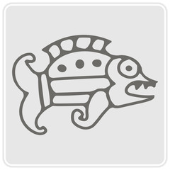 monochrome icon with American Indians art and ethnic ornaments for your design