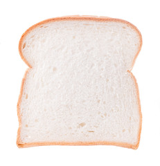 Slice of white bread isolated on white
