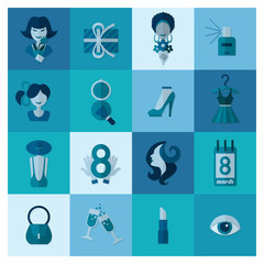 Womans Day Icon Set