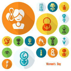 Womans Day Icon Set