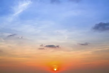 Cercles muraux Mer / coucher de soleil Before sunset beautiful blue sky.