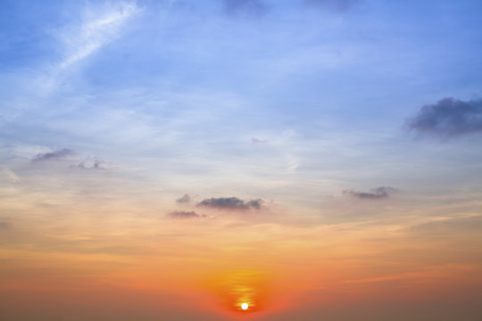 Fototapeta Before sunset beautiful blue sky.