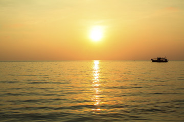 Fototapeta na wymiar A wonderful sunset at Sea.