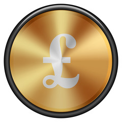 Pound Golden button sign illustration