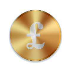 Pound Golden button sign illustration