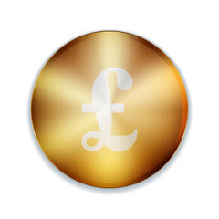 Pound Golden button sign illustration