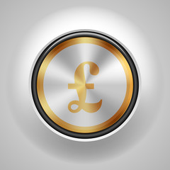 Pound Golden button sign illustration