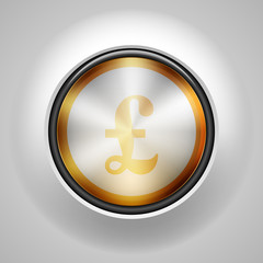 Pound Golden button sign illustration