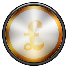 Pound Golden button sign illustration