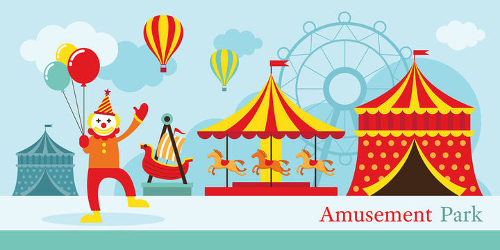 Amusement Park, Circus, Clown, Carnival, Fun Fair, Theme Park, Day Scene