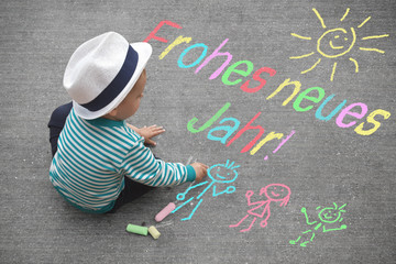 Kinderzeichnung - Frohes neues Jahr!