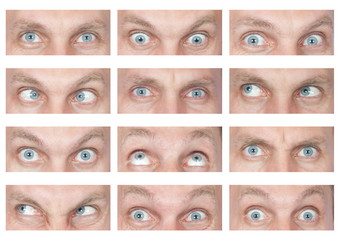 set of male eyes with different emotions