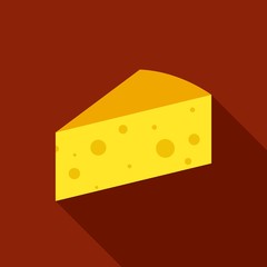 Piece of Cheese icon in flat style