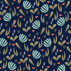 Seamless flower pattern. Vector illustration
