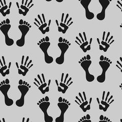 Fototapeta premium Seamless pattern with footprints