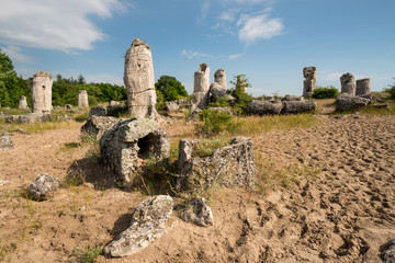 Fototapeta na wymiar Pobiti kamani - phenomenon rock formations in Bulgaria near Varna
