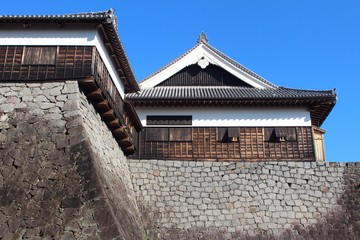 Fototapeta na wymiar 熊本城　本丸御殿と石垣