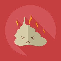 Flat modern design with shadow icons turd, faeces