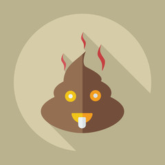 Flat modern design with shadow icons turd, faeces
