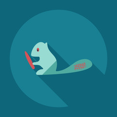 Flat modern design with shadow icons beaver © chorniy10