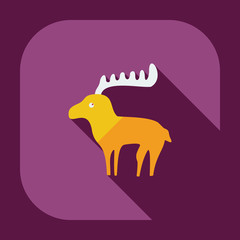 Flat modern design with shadow icons moose