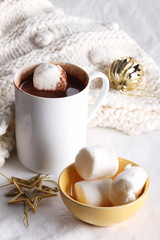 hot chocolate drink with celebration decorations