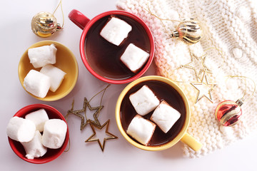 hot chocolate drink with celebration decorations