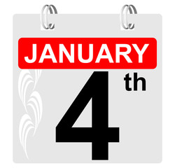 4th january calendar with ornament