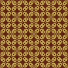 Javanese Batik Seamless Pattern - Set H Kawung Simplified Oval Chain
