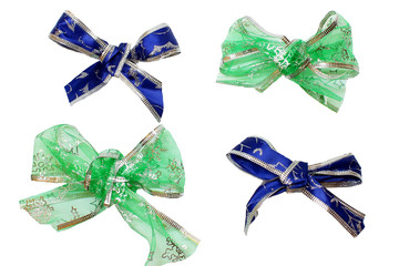 Christmas bows on a white background