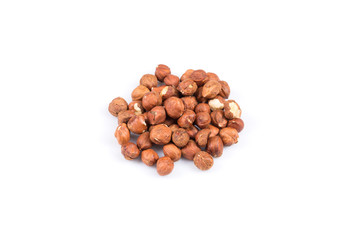 Heap of hazelnuts